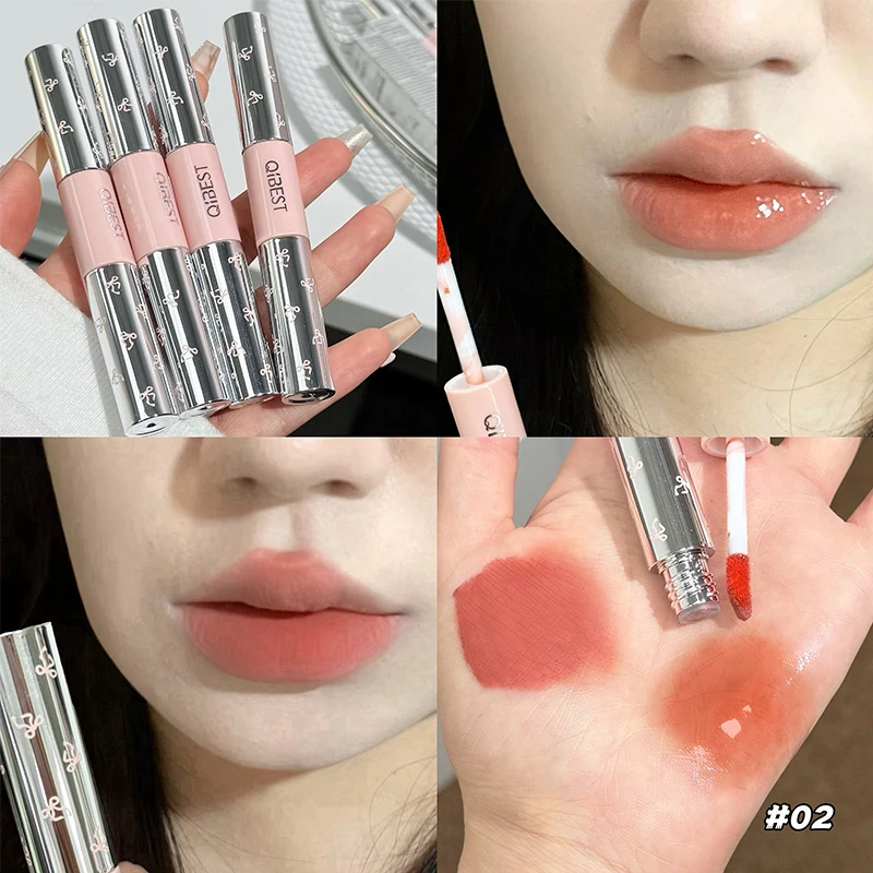Lip Tint Korean - QIBEST 더블 엔디드 립 글레이즈 지속력