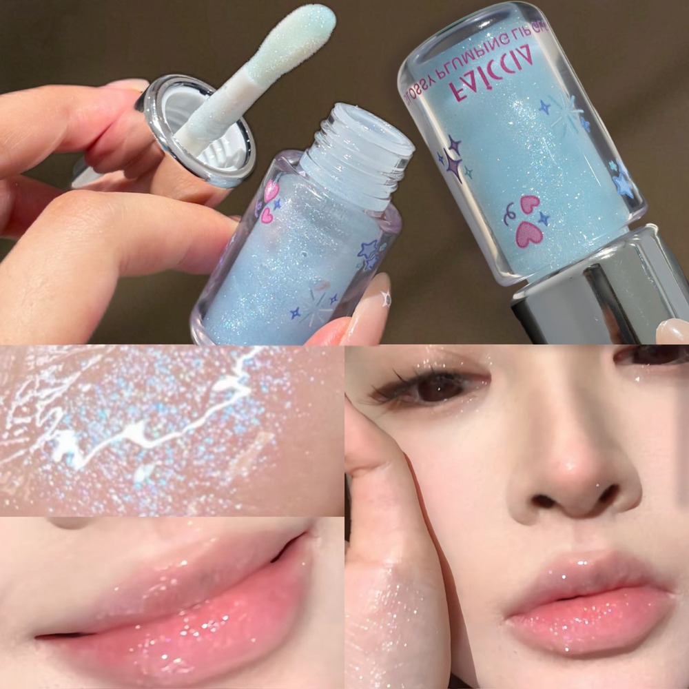 Lip Tint Korean - 베이비 블루 스파클링 립글로스 파인 플래시