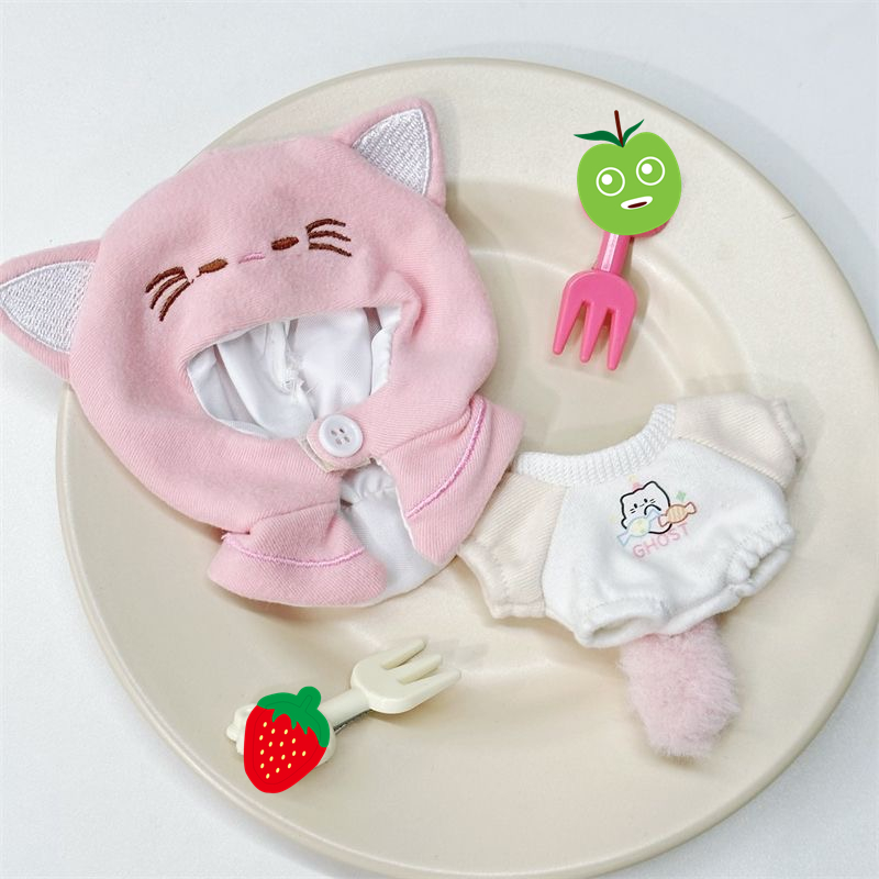 Korean Girls Lifestyle - 10cm 면 인형 꼬리가 있는 고양이