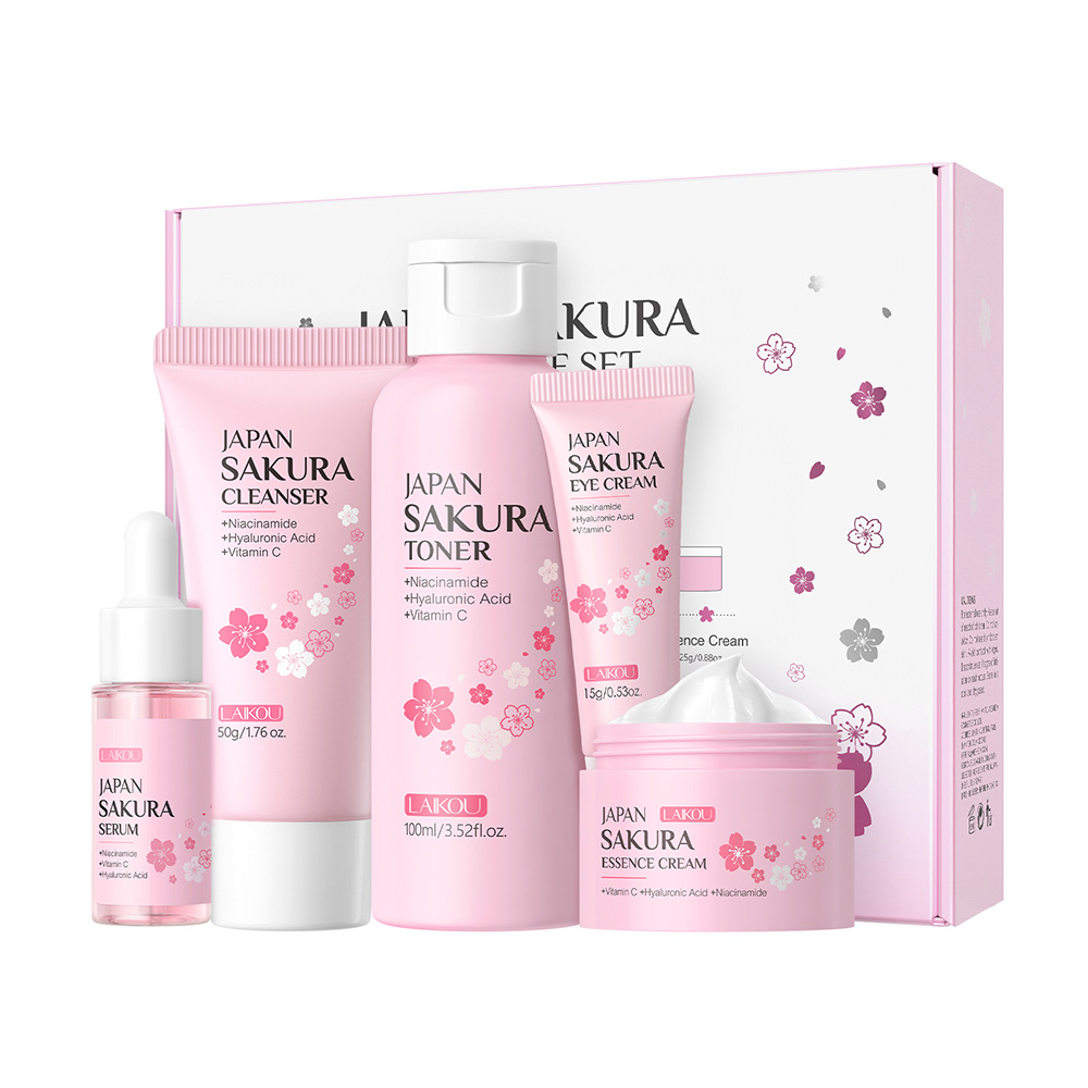 라이코우 사쿠라 5종 스킨케어 세트 클렌저 토너 세럼  - Essence Serum Toner 리뷰 및 가격