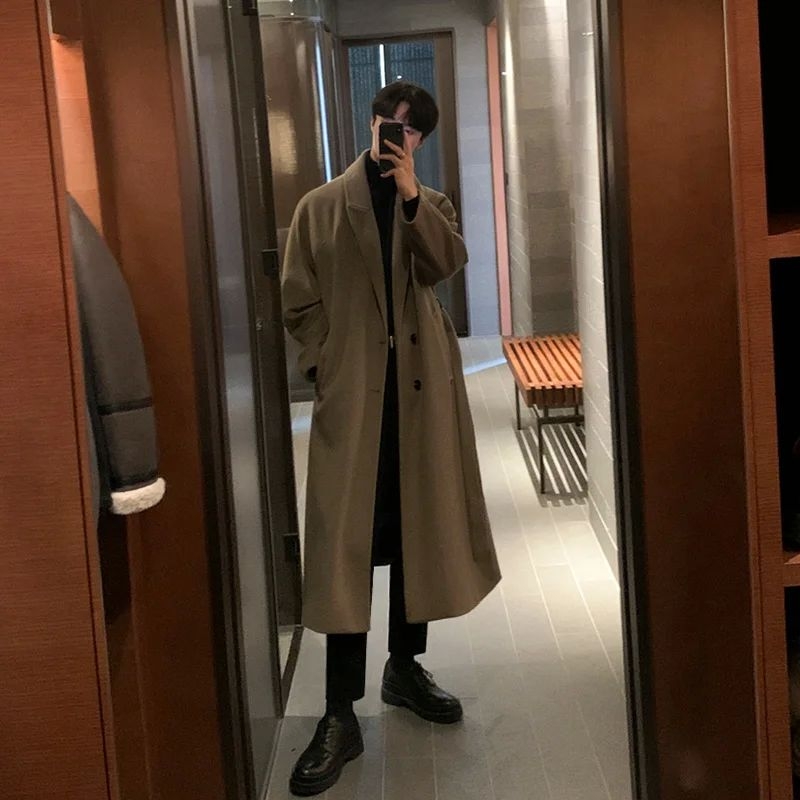 한국 스타일 남성용 루즈핏 캐주얼 싱글 브레스티드 오버 - Korean Girls Lifestyle 리뷰 및 가격