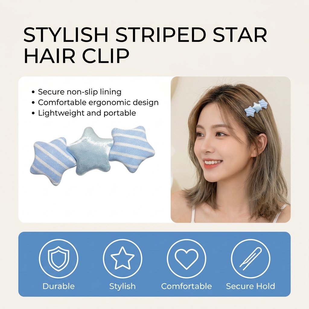 여성용 귀여운 별 모양 헤어 클립 한국 스타일 패브릭  - Korean Girls Lifestyle 리뷰 및 가격